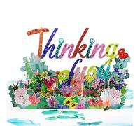 GREETING ART Carte pop-up Thinking of You - Carte de vœux 3D fleurs en papier - Pop Up - Carte pop-up 3D - Carte d'anniversaire - Carte cadeau d'anniversaire 3D, 20×15cm