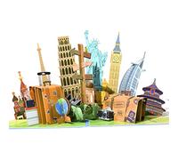 GREETING ART Carte Pop-Up Voyage,carte de voyage,Carte cadeau 3D pour Vacances, Anniversaire ou Adieu - Chèque cadeau voyage pour un cadeau d'argent
