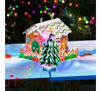 GREETING ART Cartes de Noël, pop-up, avec son musical, 3D, avec maison en pain d'épices, pour femme, mari, fille