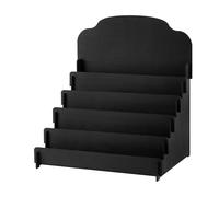 Greeting Card Display Stand - Wooden, 17.72x15.75x12.99in Shelf Organizer Tiered Rack Rustic Finish | 4-Tier Countertop Display For Easy Visibility, Retail Organizer Stand For Stores, Craft Fairs,