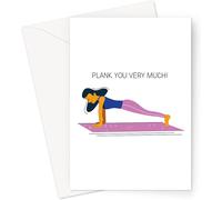 Greeting Card Funny Thank You Very Much Card, Yogi In Plank Position Thank You Card, Yoga, Pilates, Gratitude Card