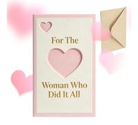 Greeting Card, Romantic Handwritten Postcard, Elegant Design with Envelope, Thank You with Love Message, Stationery Gift, Sentimental Keepsake for Women Daughter Wife Birthday New Year Indoor Outdoor