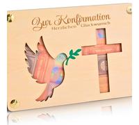 greeting cards en bois, cadeau carte mariage, joli motif de pigeon, convient aux garçons et aux filles.