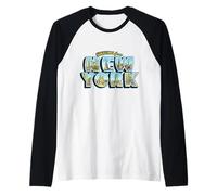 Greetings from New York Carte Postale Vintage Manche Raglan