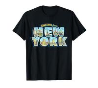 Greetings from New York Carte Postale Vintage T-Shirt