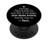 Greetings Grace Be with You I Thank God for You Hold Fast PopSockets PopGrip Adhésif