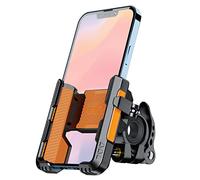Grefay Support de téléphone portable pour vélo - Démontage rapide en 1S - Support de téléphone portable pour moto - Avec 2 ports avec rotation à 360° - Pour guidon extérieur - Pour vélo de route, VTT