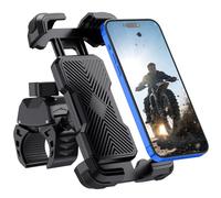 Grefay Support de téléphone portable universel à 360° pour vélo et moto - Pour iPhone 16/15/14 Pro Max Plus, SE, 13/12 Pro Max Mini, 11 Pro Max, Samsung S23 S22, smartphone (noir1)
