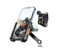 Grefay Support Téléphone Moto Support de Guidon pour Téléphone de Moto Rétroviseur【2 Méthodes de Connexion + Démontage Rapide 1S】 avec Rotation à 360 pour Smartphone de 4,0 à 7,0 Pouces