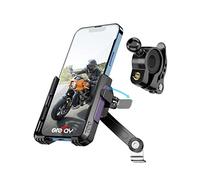 Grefay Support Téléphone Moto Support de Guidon pour Téléphone de Moto Rétroviseur【2 Méthodes de Connexion + Démontage Rapide 1S】 avec Rotation à 360 pour Smartphone de 4,0 à 7,0 Pouces