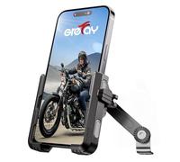 Grefay Support Téléphone Moto Support Telephone Scooter [Libération Rapide en 1S] Support Téléphone pour Rétroviseur Moto avec Rotation à 360° pour Smartphone de 4.5-7" Pouces (Black 1)