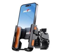Grefay Support Telephone Velo Support Telephone Moto 【Libération Rapide en 1S】 Anti Tremblement Universel 360 Porte Telephone Velo pour iPhone 15/14/13 Samsung S23/S22 4.5-7" Smartphone (Orange)