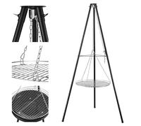 Gregman Roast 30 - Barbecue brasero 2 en 1 - Brasero de Jardin avec trépied - Grille Barbecue Suspendue réglable - Barbecue sur Pied extérieur - Cuve Acier Haute résistance - pour terrasse et Jardin