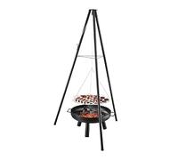 Gregman Roast 35 - Barbecue brasero 3 en 1 - Brasero de Jardin avec Chaudron - Barbecue avec trépied - Grille Barbecue Suspendue réglable - Cuve Acier épais Haute résistance - pour terrasse et Jardin