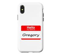 Gregory, Badge « Hello My Name is Name is » Coque pour iPhone X/XS
