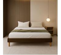 gregory - Solide et Confortable Sommier Tapissier marron Pieds en 20 cm pour matelas en 160x200 - 2 x 13 Lattes