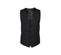 GREIFF Gilet Homme Moderne | 4 Boutons | 4 Poches | Coupe Regular | Doublé | Couleur : Noir, Noir , 52