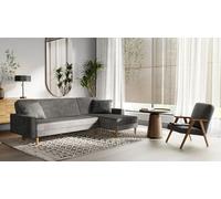 GrekPol Canapé d'angle avec fonction sommeil Lila Poso gris clair Universal