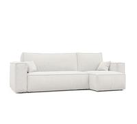 GREKPOL Canapé d'angle Convertible 244x145 Boucle à Gauche ou à Droite - Canapé avec Espace de Rangement - Sofa Beige