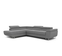 GREKPOL Canapé d'angle Convertible 274x203 Tissu Monolith - Canapé 3 Places Convertible avec Espace de Rangement - Gauche - Lisse