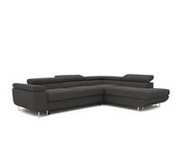 GREKPOL Canapé d'angle Convertible 274x203 Tissu Monolith - Canapé 3 Places Convertible avec Espace de Rangement - Droite - Lisse