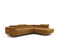 GREKPOL Canapé d'angle Convertible 274x203 Tissu Poso - Canapé 3 Places Convertible avec Espace de Rangement - Droite - Lisse