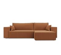 GREKPOL Canapé d'angle Convertible 276x145 Tissu Poso à Gauche ou à Droite - Sofa XL avec Espace de Rangement - Canapé 3 Places Convertible
