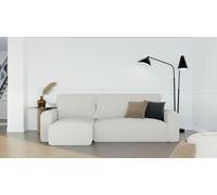 GREKPOL Canapé d'angle Jobo Tissu Canapé avec fonction sommeil et coffre de lit Canapé convertible Coin salon Canapé-lit à ressorts ondulés - Universal Couleur : Poso 100 Beige