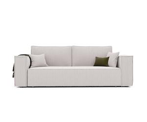 GREKPOL Sofa 240x105 cm - Canapé 3 Places Velours Côtelé - Beige Canapé Convertible 3 Places avec Dossier rembourré