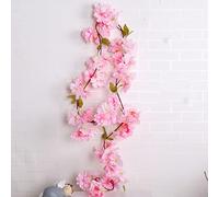 Grekywin Lot de 2 fleurs de cerisier artificielles en rotin de 1,7 m à suspendre pour décoration murale, jardin, auditorium, décoration de fête de mariage (rose)