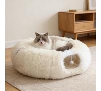 Grelife Tunnel pour chat d'intérieur - Grand tunnel pour chat - Jupe de sapin de Noël - Jouet en peluche douce - Pour chats, chatons, petits animaux de compagnie (85,1 cm)