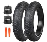 GRELiving Pneu de vélo 16x3.0(76-305) / 20x3.0(76-406) pour Fat Bike, VAE, Quad, Plage et Neige (Option 3 : Kit Complet (2 pneus + 2 Chambres à air + 2 démonte-pneus), 20X3.0)