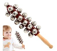 Grelots à main - Instrument à grelots de luge en bois | Fournitures d'apprentissage musical pour l'école à la maison, hochets de percussion, matériel didactique pour éducation précoce