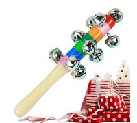 Grelots pour enfants | Jouet de rythme musical avec manche en bois de 7,68 x 0,79 pouces | Cloches à main en iris pour enfants | pour garçons et filles à partir de 2 ans