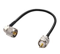 Greluma 1 Pièce 30cm PL-259 Câble de démarrage, UHF Mâle à Mâle Câble Coaxial RG58 Numérique à Faible Perte pour Radio HAM & CB, Analyseur d'Antenne, Charge Fictive, Compteur SWR