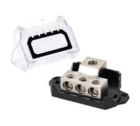 Greluma 1 Pièce Bloc de distribution d'alimentation 3 voies,entrées 0/2/4 AWG / 3 sorties 4/8/10 AWG,répartiteur de masse d'alimentation d'amplificateur,répartiteur d'amplificateur audio pour voiture