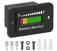 Greluma 1 pièce Moniteur de batterie LED 12/24/36/48/60/72V,indicateur charge,testeur batteries au plomb et lithium-ion,compatible avec voiturettes golf,Yamaha,Club Car,EZGO,machines empilables,motos