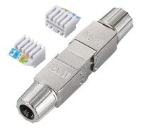 Greluma 1 Pièce Outil gratuit RJ45 Cat6a / Cat6e / Cat6e / Cat5e / Cat5 Coupleur Shield, Outil Gratuit Rallonge de Câble Ethernet pour Câble Réseau Cat6