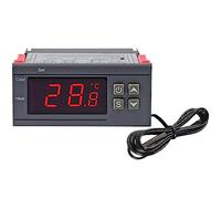 Greluma 1 Pièce Régulateur de température numérique AC 110 V-220 V 10 A, Affichage LED numérique, Thermostat de Refroidissement de Chauffage, 2 Sorties Relais avec sonde de capteurs NTC 10 K de 1 m