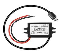 Greluma 1 Pièces Convertisseur étanche 12V à 5V 3A, Adaptateur d'alimentation de Module abaisseur DC-DC USB C de Type C Compatible avec Raspberry Pi 4, téléphone Portable, Voiture