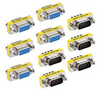 Greluma 10 pièces 15 Broches VGA SVGA coupleur HD15 mâle à mâle/Femelle à Femelle Mini changeur de Genre Vga câble connecteur Adaptateur coupleur