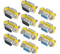 Greluma 10 Pièces 9 Broches RS-232 DB9 Mâle à Mâle/Femelle à Femelle Câble Série Changeur de Sexe Adaptateur de Coupleur