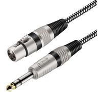 Greluma 1PC Câble XLR femelle de 1,5 m vers TS de 1/4 pouce,câble de micro en nylon tressé XLR 3 broches femelle vers TS mâle de 6,35 mm,fil d'interconnexion déséquilibré (conducteurs en cuivre pur)