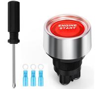 Greluma 1PC Interrupteur de démarrage momentané universel 12V-24V 50A SPST, interrupteur d'allumage à démarrage par pression, bouton d'arrêt de démarrage du moteur de voiture LED pour camion RV ATV