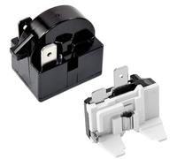 Greluma 1PC Relais de démarrage à 2 broches 15 Ohm, relais de démarrage de réfrigérateur à 1 broche et protection contre les surcharges de réfrigérateur 1/6 HP 125 W compatible avec le compresseur