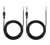 Greluma 2 Pcs Câble audio jack 6,35mm tripolaire de 1,5m vers câble d'enceinte,connecteur mâle stéréo TRS 6,35mm vers câble nu,extrémité ouverte,fiche 6,3mm pour microphone,amplificateur haut-parleur