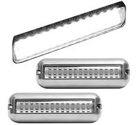 Greluma 2 Pcs Éclairage sous-marin à 42LED pour bateau,DC 10-30 V, éclairage de ponton marin,éclairage de tableau arrière,éclairage de pont de bateau en acier inoxydable étanche IP68-Lumière blanche