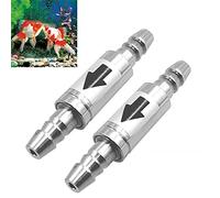 Greluma 2 Pièces Acier Inoxydable One Way Clapet Anti-Retour Antirefouleur Non-Retour de Ligne CO2 4/6 mm Régulateur Tube diffuseur dans Le système Aquarium