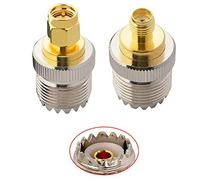 Greluma 2 Pièces Adaptateur Coaxial RF SMA Mâle et Femelle vers UHF Femelle SO-239