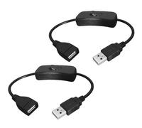 Greluma 2 Pièces Câble USB mâle vers femelle avec interrupteur marche/arrêt,interrupteur à bascule en ligne d'extension USB pour enregistreur de conduite,lampe de bureau LED,ventilateur USB,bandes LED